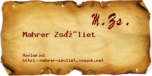 Mahrer Zsüliet névjegykártya